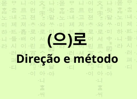 (으)로 direção e método em coreano